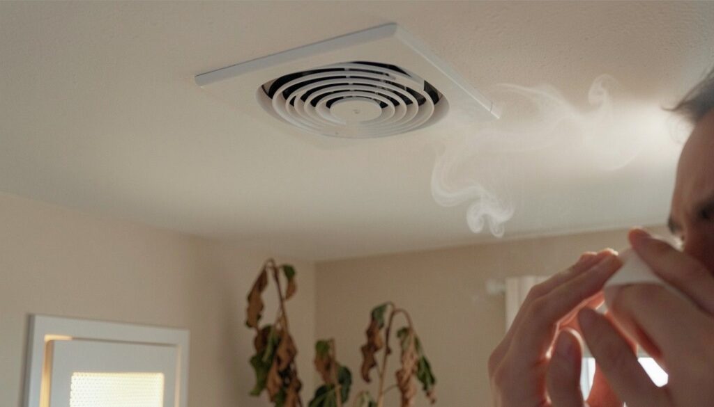 What causes bad smells from vents (musty, burning, rotten egg) and what they indicate